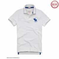 heren abercrombie and fitch korte polo t-shirt wit blauw moose logo Sport Novel nhq2l455